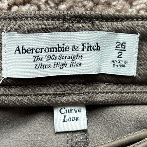 Abercrombie & Fitch Curve Love 90s Straight Ultra High Rise Vegan Leather 26/2 - Picture 4 of 12